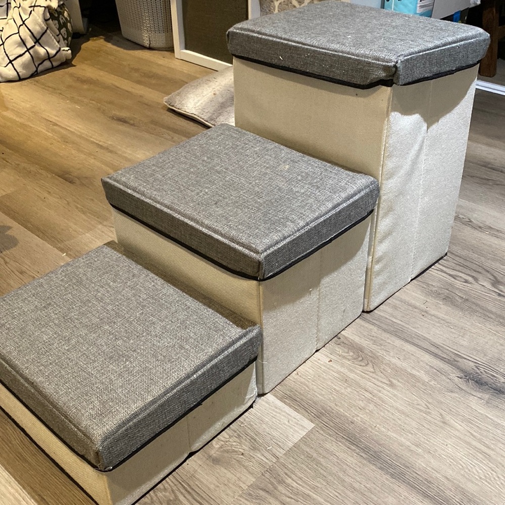 Beige/White Dog Stairs, Pet Stairs